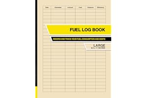 Fuel Log Book: Record and Track your Fuel Consumption and Costs | Large