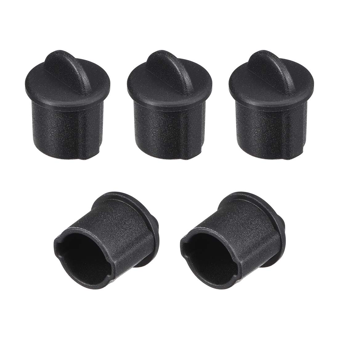 sourcing map 5pcs BNC Silicone Protectors Cap Port Cover Anti Dust 9.5mm-11mm Dia Black