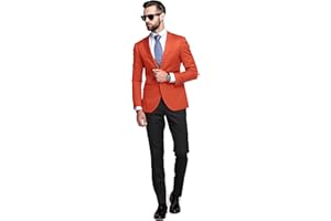 ELINA FASHION Men's Blazer 2 Button Long Sleeve Regular Fit Suit Sport Coat Jacket Business Casual Lightweight Sport Coat