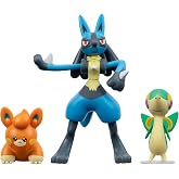Pok&eacute;mon Battle Figure 3 Pack - Features 2-Inch Snivy and Pawmi and 3-Inch Lucario Battle Figures