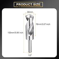 HARFINGTON 30mm Drill Bit 1/2" Reduced Shank Round