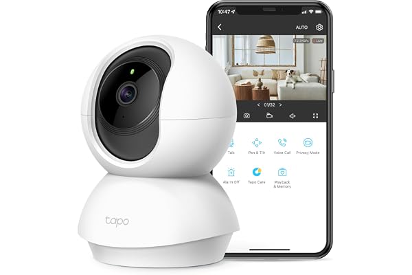 TP-Link Tapo 2K Pan/Tilt Indoor Security WiFi Camera, Baby & Pet Camera w/ 360° Motion Tracking, 2-Way Audio, Night Vision, C
