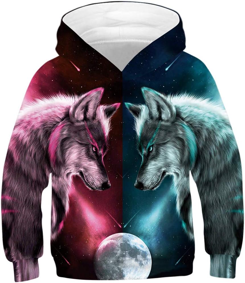 GLUDEAR Boys Girls 3D Print Graphic Sweatshirts Long Sleeve Pullover Hoodies