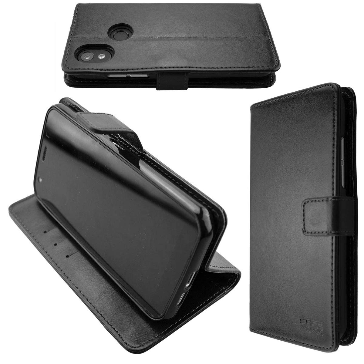 caseroxx Bookstyle-Case for Cat S52, Cover, faux leather, black, Card Slots & Magnetic Closure — image 1