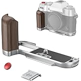 SMALLRIG X-T50 Handgrip, Wooden L-Shape Grip for FUJIFILM X-T50 Camera, Built-in Quick Release Plate for Arca, with Shutter Button and Hot Shoe Cover, Silver - 4735