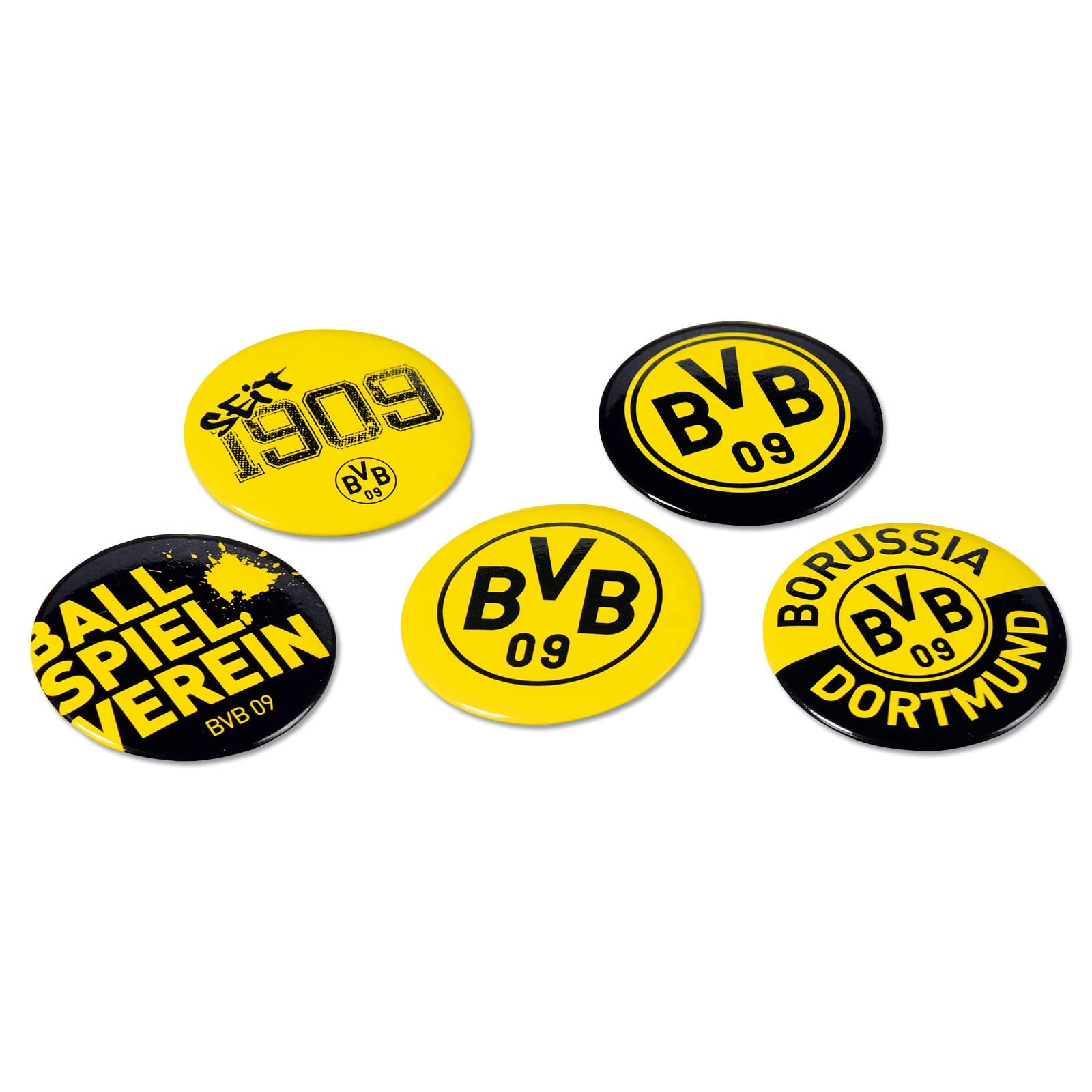 Borussia Dortmund BVB Badge (Set of 5), Multicoloured, One Size