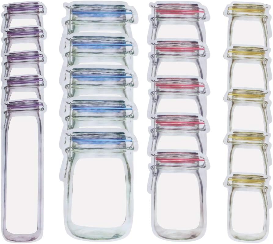 Mopoin Wiederverwendbare Gefrierbeutel, Lebensmittel Beutel, Jar Shape
