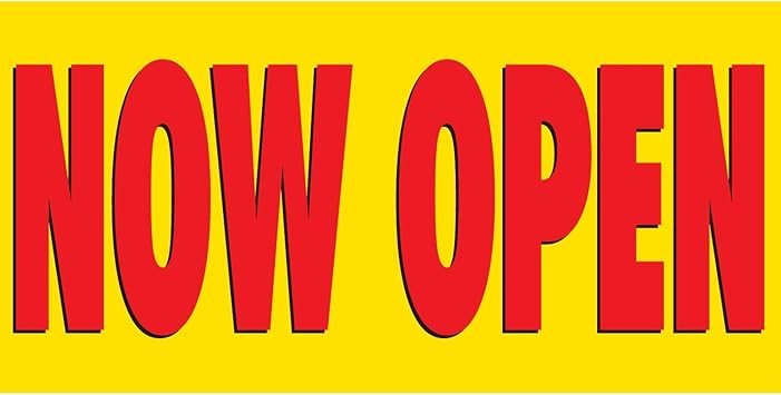 Amazon Com Half Price Banners Now Open Vinyl Banner Indoor