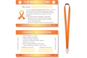 JIAYALUJA Functional Neurological Disorder (FND) Medical Alert Card with Lanyard & Waterproof Sleeve - FND Awareness Support & Emergency Safety Kit
