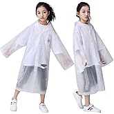 YUNLOVXEE Raincoat Rain Poncho for Kids, 2-5 Pack Reusable EVA Rain Coats for 6-14 Boys Girls, Rain Jackets Gear with Hood