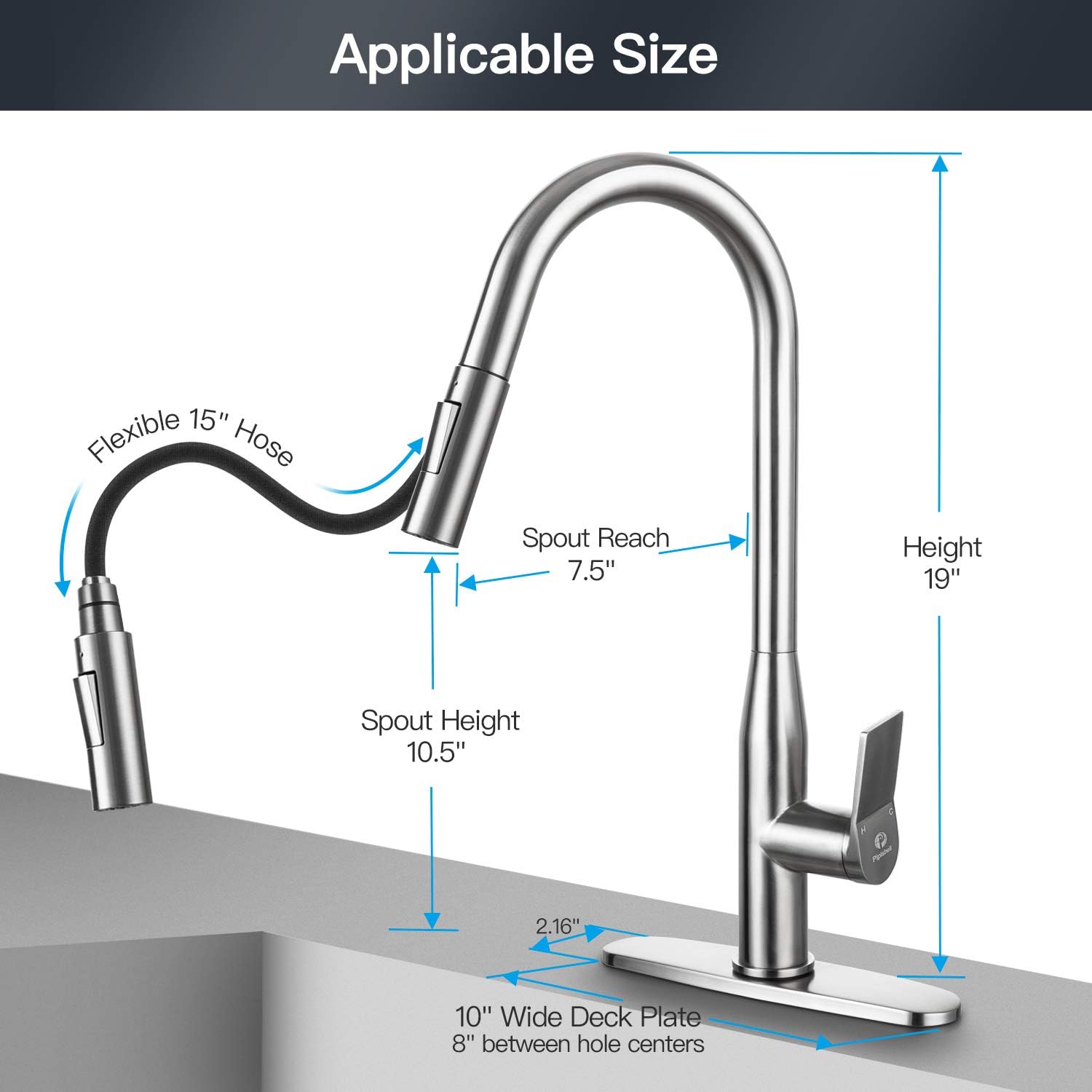  Sprayer Down Pull with Faucet Kitchen Steel Stainless 2