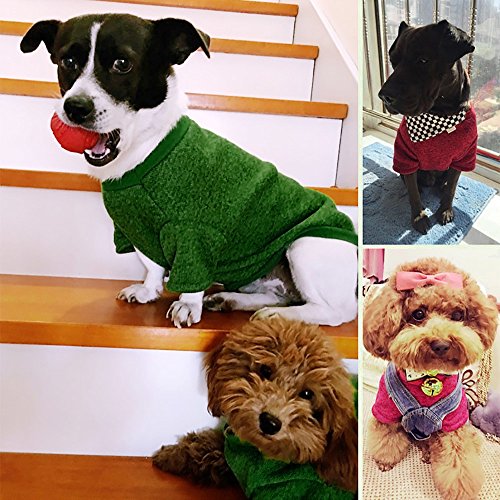 Sunward Pet Dog Clothes Soft Thickening Warm Stripe Polar Fleece Winter Clothes (L2, Red) - Thumbnail 6