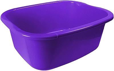 OptiProducts 11L Plastic Washing Bowl Rectangular Multi-Purpose Basin Purple