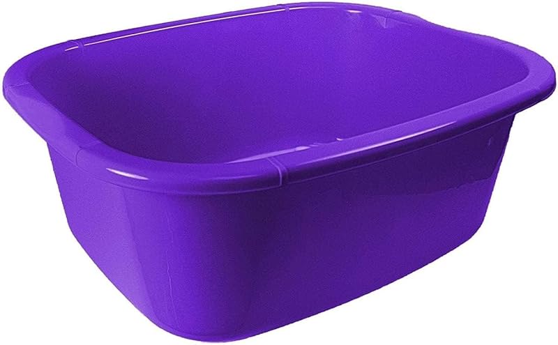OptiProducts 11L Plastic Washing Bowl Rectangular Multi-Purpose Basin Purple