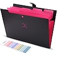 SKYDUE Letter A4 Paper Expanding File Folder Pockets Accordion Document Organizer (Black)