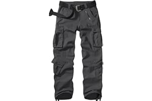 JESSIE KIDDEN Men's BDU Casual Military Pants, Tactical Wild Army Combat ACU Rip Stop Camo Cargo Work Pants Trousers with 8 Pockets