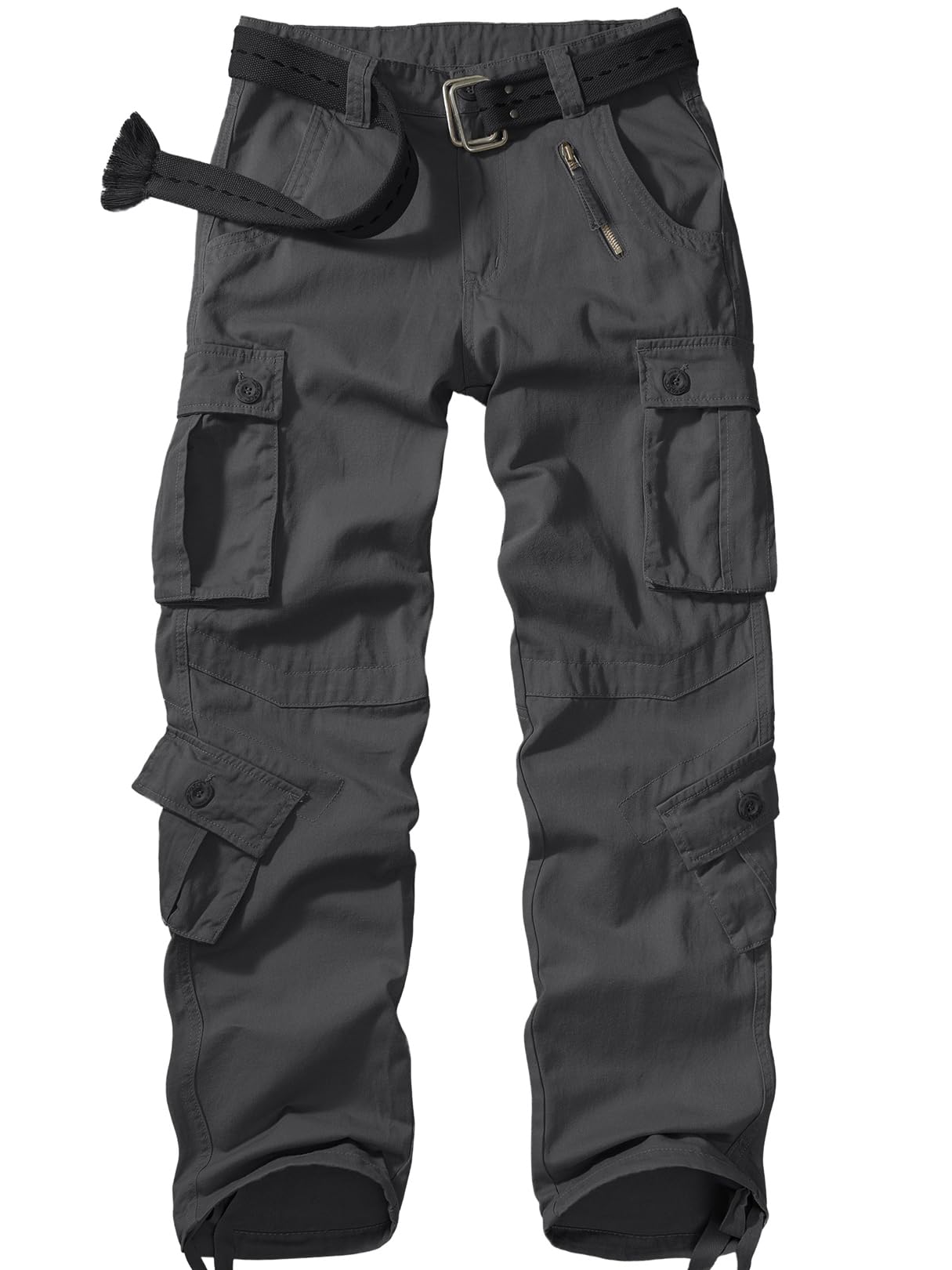 Photo 1 of Men's BDU Casual Military Pants, Tactical Wild Army Combat ACU Rip Stop Camo Cargo Work Pants Trousers with 8 Pockets #7533 Dark Grey 34