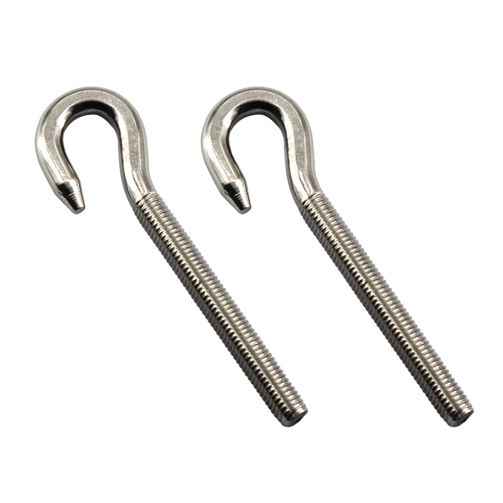 2Pcs Stainless Steel M14 Eye Bolt Long Shank Threaded Rod Round Hook Eyelet Bolt Screw