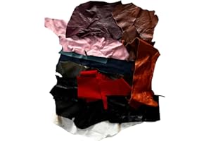 THE TANNERY NYC Genuine Leather Scraps Assortment, Mixed Colors, Sold by Pound, Premium Full Grain Leather Pieces (3.0, Pounds)