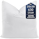 Utopia Bedding Throw Pillows (Set of 1, White) – 20 x 20 Inches Down Alternative Pillows for Bed, Sofa, and Couch - Fluffy Decorative Stuffer Pillow for Indoors & Outdoors