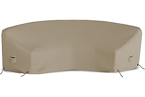 Covers & All Curved Outdoor Couch Cover, 12 Oz PVC Tear & UV Proof, Waterproof Outdoor Patio Furniture Set Cover with Air Pockets & Drawstrings (190" L x 36" W x 39" H x 128" FL, Beige)