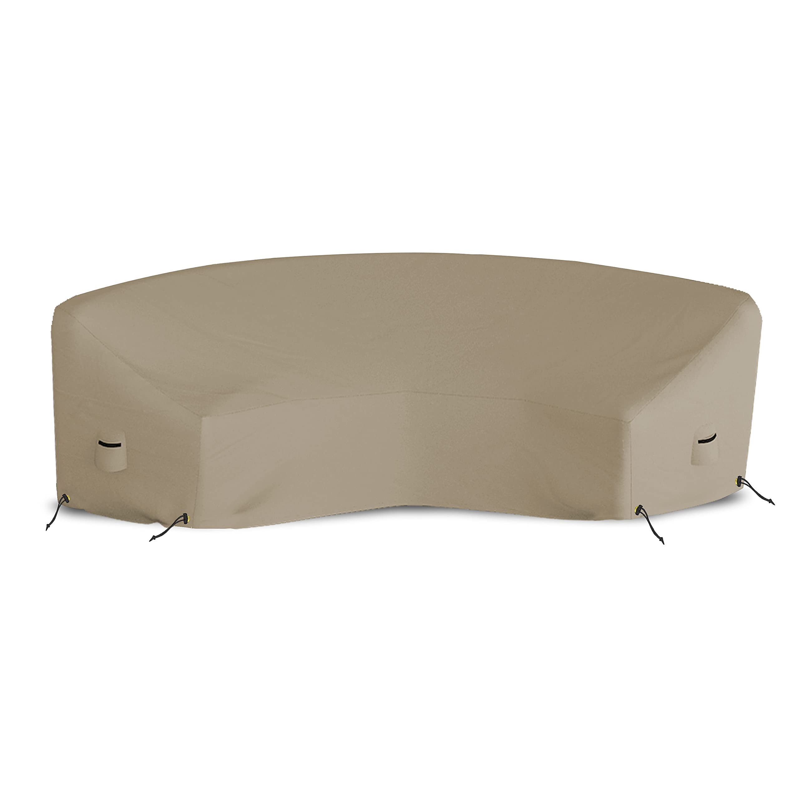 Photo 1 of Covers & All Curved Outdoor Couch Cover, 12 Oz PVC Polyester Patio Furniture Cover, Tear & UV Proof Couch Cover Patio with Air Pockets & Drawstrings (120" L x 36" W x 38" H x 82" FL, Beige)