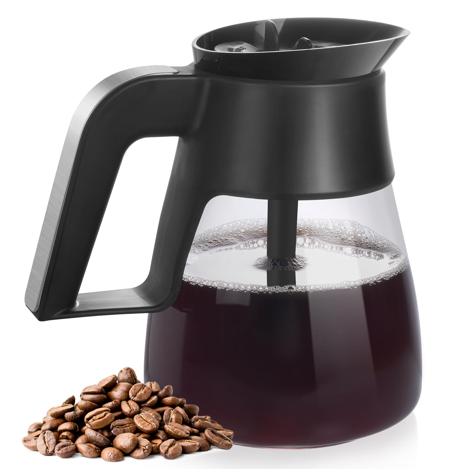 Photo 1 of 10 Cup Coffee Pot Replacement for Ninja Coffee Maker CM401 CP301 CFP101 CFP301 CP307 Glass Coffee Pot Replacement with Brewing Lid, Stainless Steel Metal Handle