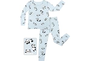 babee Reshinee Bamboo Viscose Toddler Pajamas Boys Girls Baby Animal Pjs Sets 12M-8Y Kids 2pcs Long-Sleeve Snug fit Sleepwear
