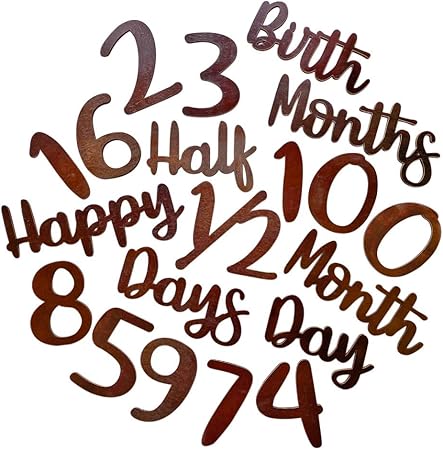 Amazon Co Jp Regalo 木製 マンスリーレターバナー ガーランド 誕生日 バースデー ハーフバースデー 100日祝い 月齢フォト ダーク おもちゃ