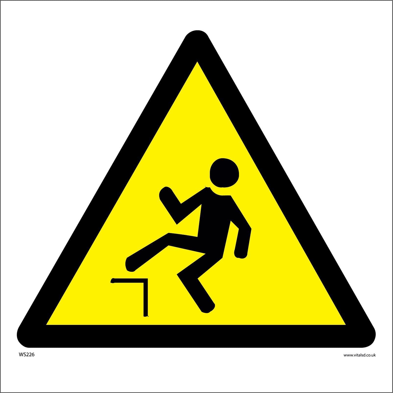 WS226 Warning Sign Drop Warning Signs 100mm x 100mm 1MM PVC FOAMEX