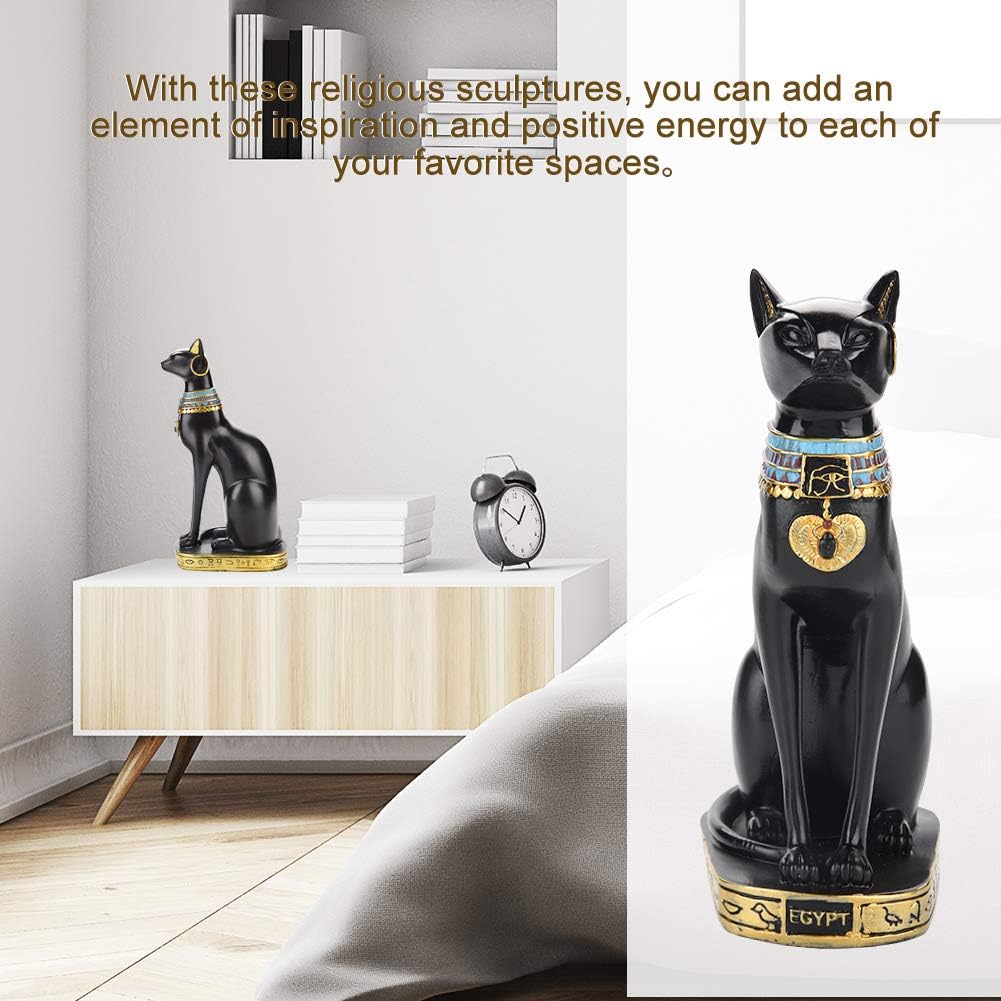 Egyptian Cat Statue of resin hand made Cat sculpture Decoration old exotic household collectible figurine for home room Garden Gorgeous Decor(S) - Image 3