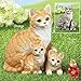 Collections Etc Mama Cat and Kittens Cute Garden Statue, Grey