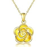 MTGAIN Gold Necklace for Women - 18K Gold Plated Sterling Silver Jewelry, Dainty Gifts Gold Pendant Necklace for Women