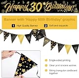 Yontree 14-Piece 30th Birthday Decoration Kit Gold Black Banner Bunting Balloons view 4