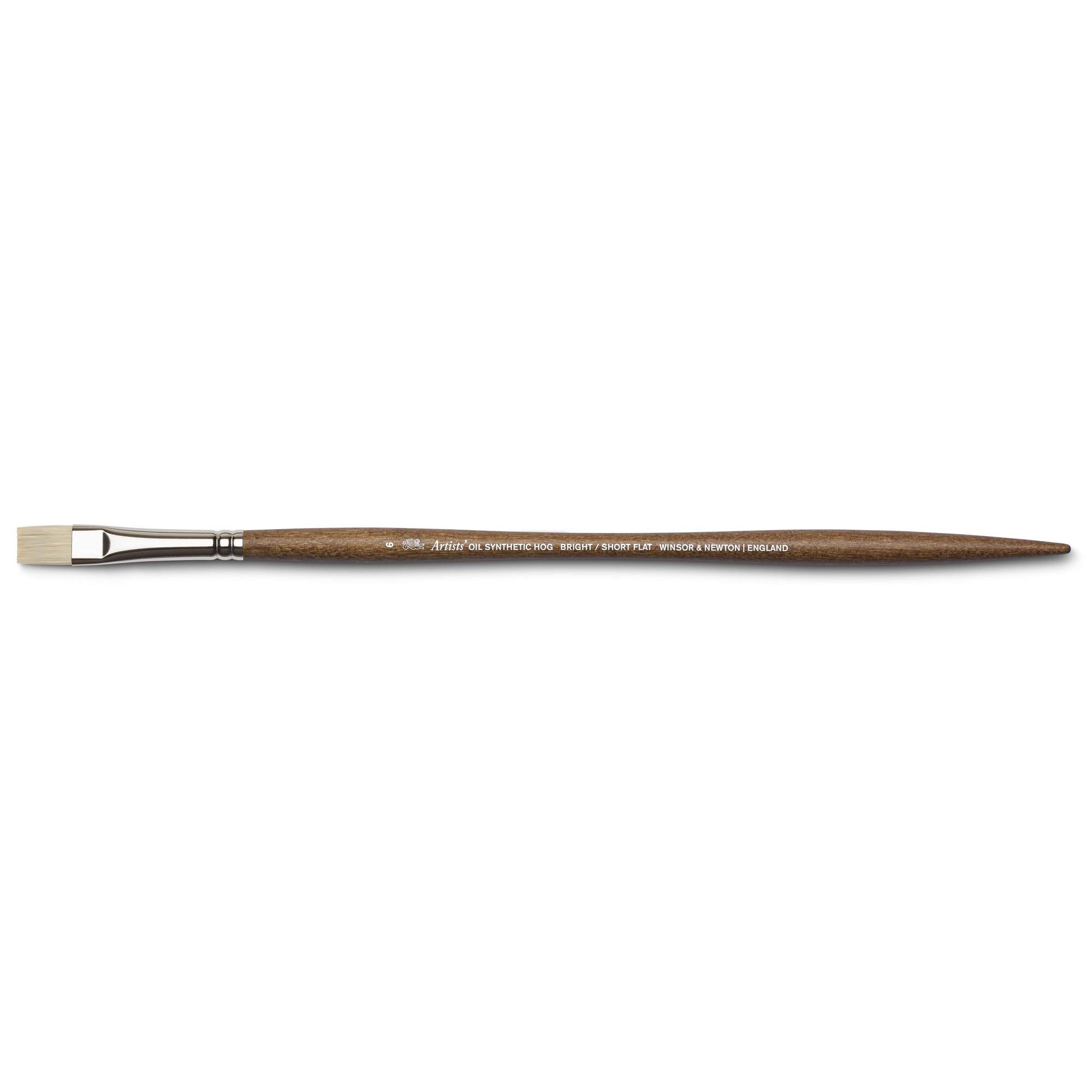 Winsor & Newton Oil Painting Brush, Brown, Nr. 6-Flachpinsel, kurzer Stiel — image 1