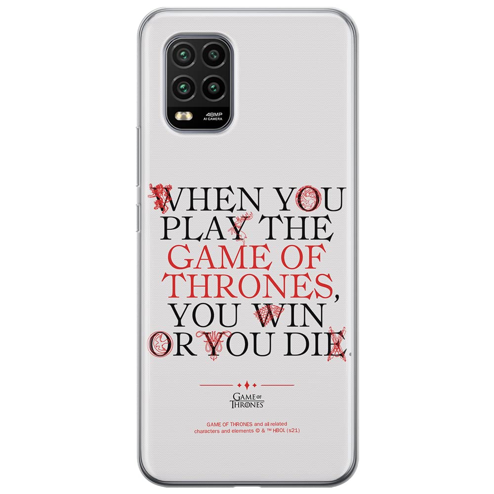 ERT GROUP mobile phone case for Xiaomi MI 10 LITE original and officially Licensed Game of Thrones pattern 009 optimally adapted to the shape of the mobile phone, case made of TPU