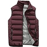 Guanzizai Men's Outdoor Casual Stand Collar Outwear Padded Vest Coats