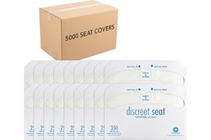 HOSPECO Discreet Seat Half-Fold Toilet Seat Covers, 14.25 X 16.5, White, 250/pack, 20 Packs/carton
