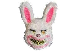Scary Bunny Mask Wicked Horror Animal Halloween Mask Bloody Plush Rabbit Cotume for Halloween Decoration Accessories Scary B