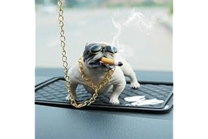 Jiuke Bully Pitbull Dog Car Interior Deration Dashboard Ornament Fashion Funny Cute Home Deration Auto Accessories No Base-White