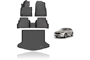 KELCSEECS® Floor Mats & Cargo Liner Custom for Mazda CX-5 2025 2024 2023 All Weather Protection Anti-Slip TPE Floor Liners Full Set Mazda CX5 Accessories Black