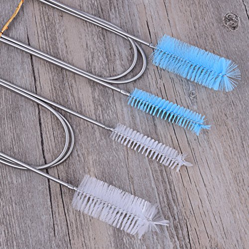 Hotusi 2pcs 155cm Aquarium Cleaning Brush Double Ended Flexible for Tube Brush Hose Pipe