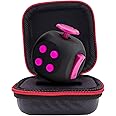 PILPOC theFube Fidget Cube - 6 Sided Toy for Adults and Kids - Stress Relief & Focus - Audible/Silent With Carry Case (Midnight-Rose)