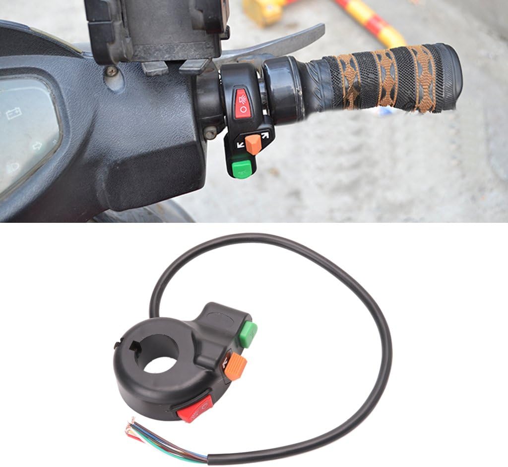 Bottone 3 in 1 7/8" Motorcycle ATV Handlebar Switch Horn Turn Signal On Off Button