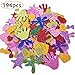 194 pieces Foam Glitter Stickers, EVA Foam Sticker,Star,hand dragonfly and Mini Heart Shapes for DIY Decoration