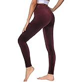 Dolcevida Women Cozy Velour Legging High Waist Buttery Soft Warm Velvet Stretch Seamless Yoga Pant