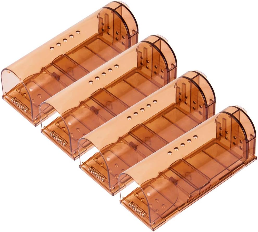 VENSMILE 4 Pack Mouse Trap No Kill Live Huamne Mousetraps That Work Safe for Home : Garden & Outdoor