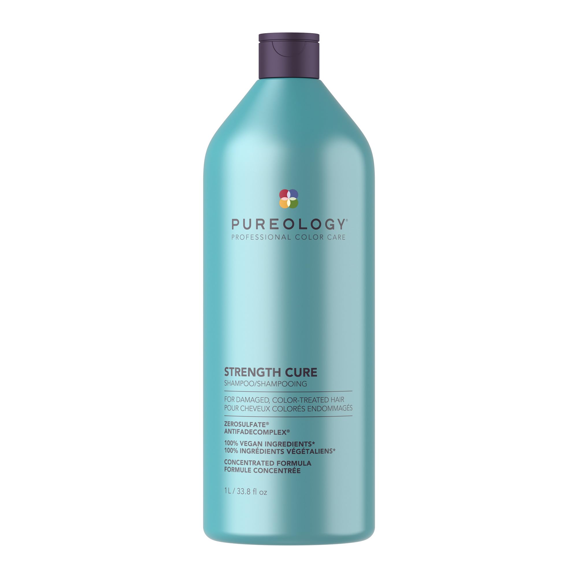 Pureology Strength Cure, Strengthening Shampoo, For Damaged, Colour Treated Hair, Vegan Formulas, Sulphate Free for a Gentle Cleanse