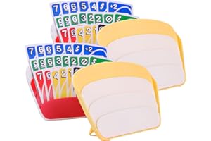 XAOMING 4Pcs Foldable Card Holder for Playing Cards, Large & Lightweight & Portable - 3 Layers Design for Family Gatherings &