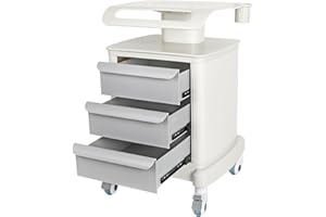 ECOMVAST Mobile Ultrasound Trolley Cart Portable Ultrasound Imaging Scanner Vehicle Medical Beauty Storage Cart 115LBS Load with 4 Wheels 2 Brake for Hospital Office Bedroom Medical Clinic